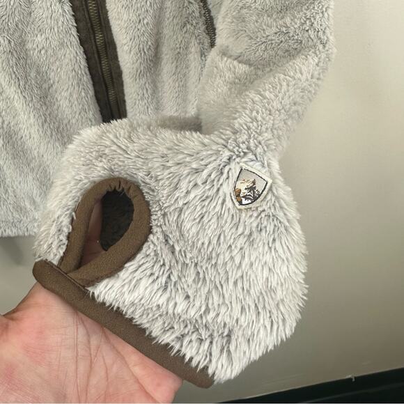 KUHL Fleece Flight Jacket in Stone Womens Medium Full Zip Outdoor Hooded Coat - Picture 8 of 15